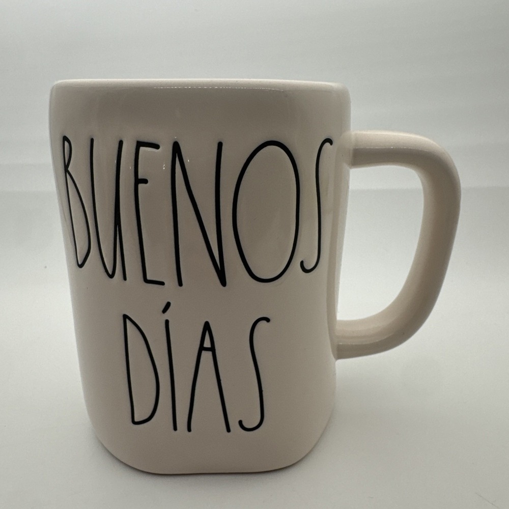 Rae Dunn Light Pink Mug Artesian Collection 'BUENOS DIAS' Good Morning Spanish